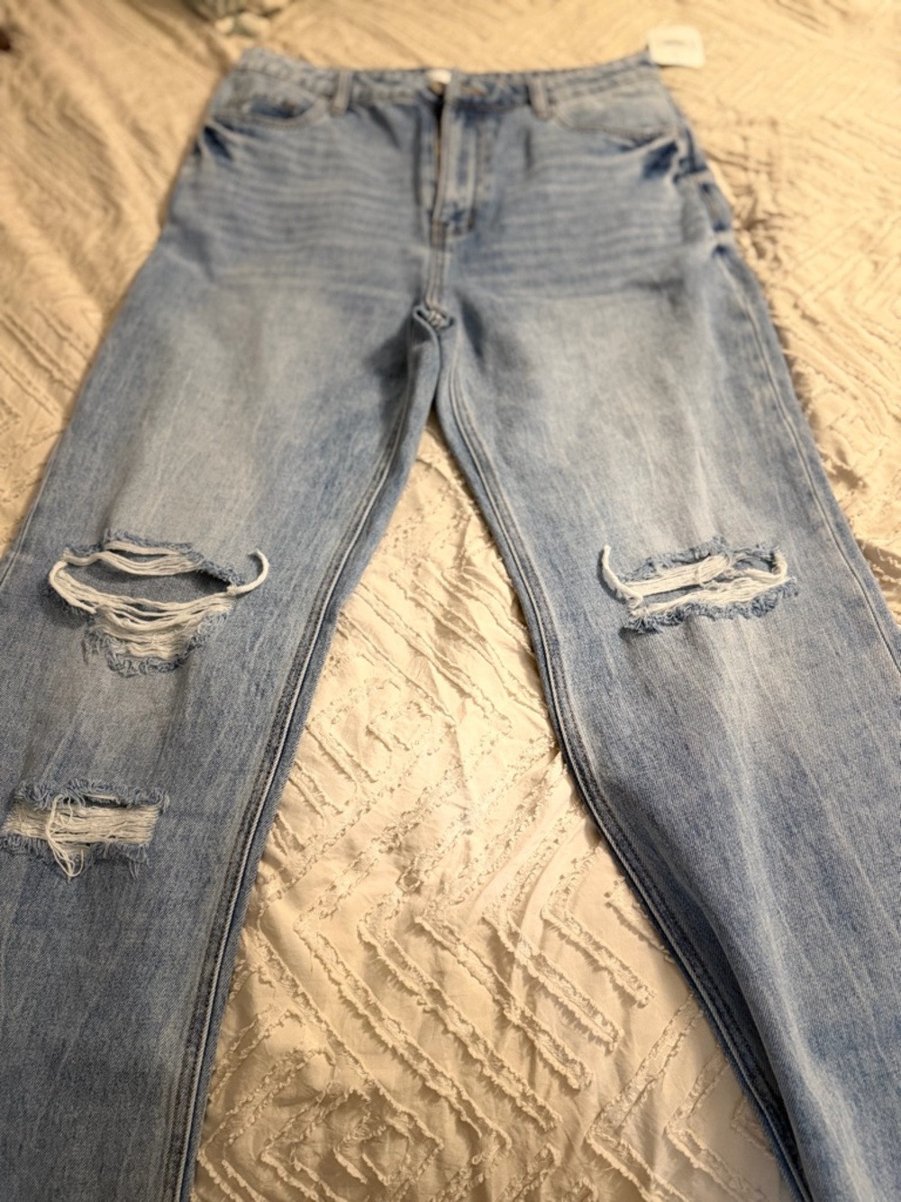 Altered Light Blue Distressed Women’s Jeans